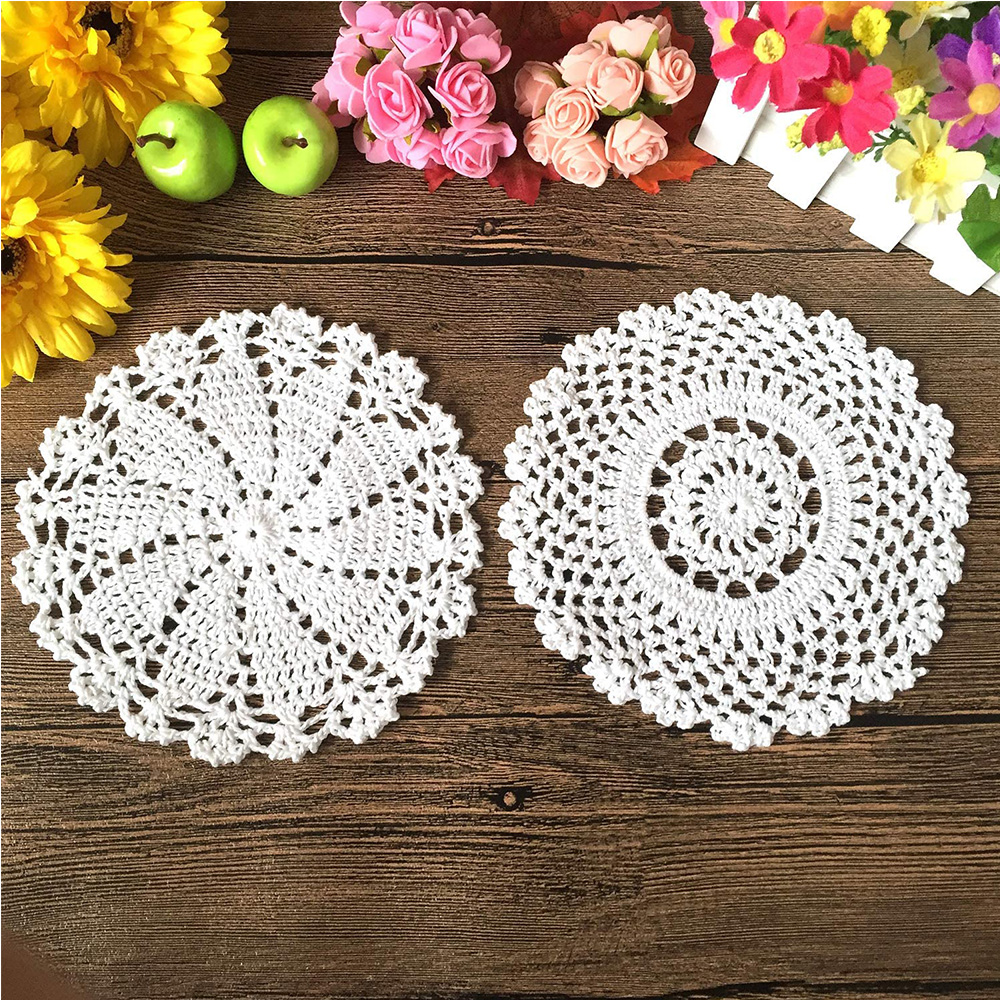 Create a Charming Table Setting with 7-Inch Handmade Cotton Lace Doilies -  Value Pack of 4 - White